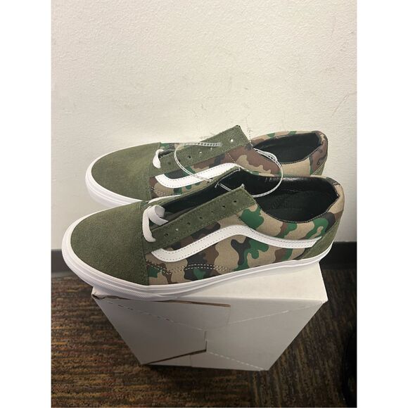 Vans Old Skool Men’s 8 Women’s 9.5 Sneakers Camo Green Suede Canvas Shoes NEW main image 10